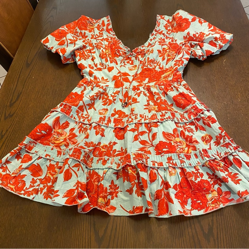 Caroline Constas Red Floral Mini Dress